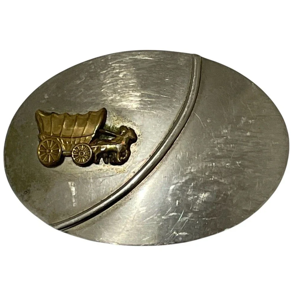 Nickle Silver Western Saddle Belt Buckle Old Chambers Buckle Co. Arizona USA